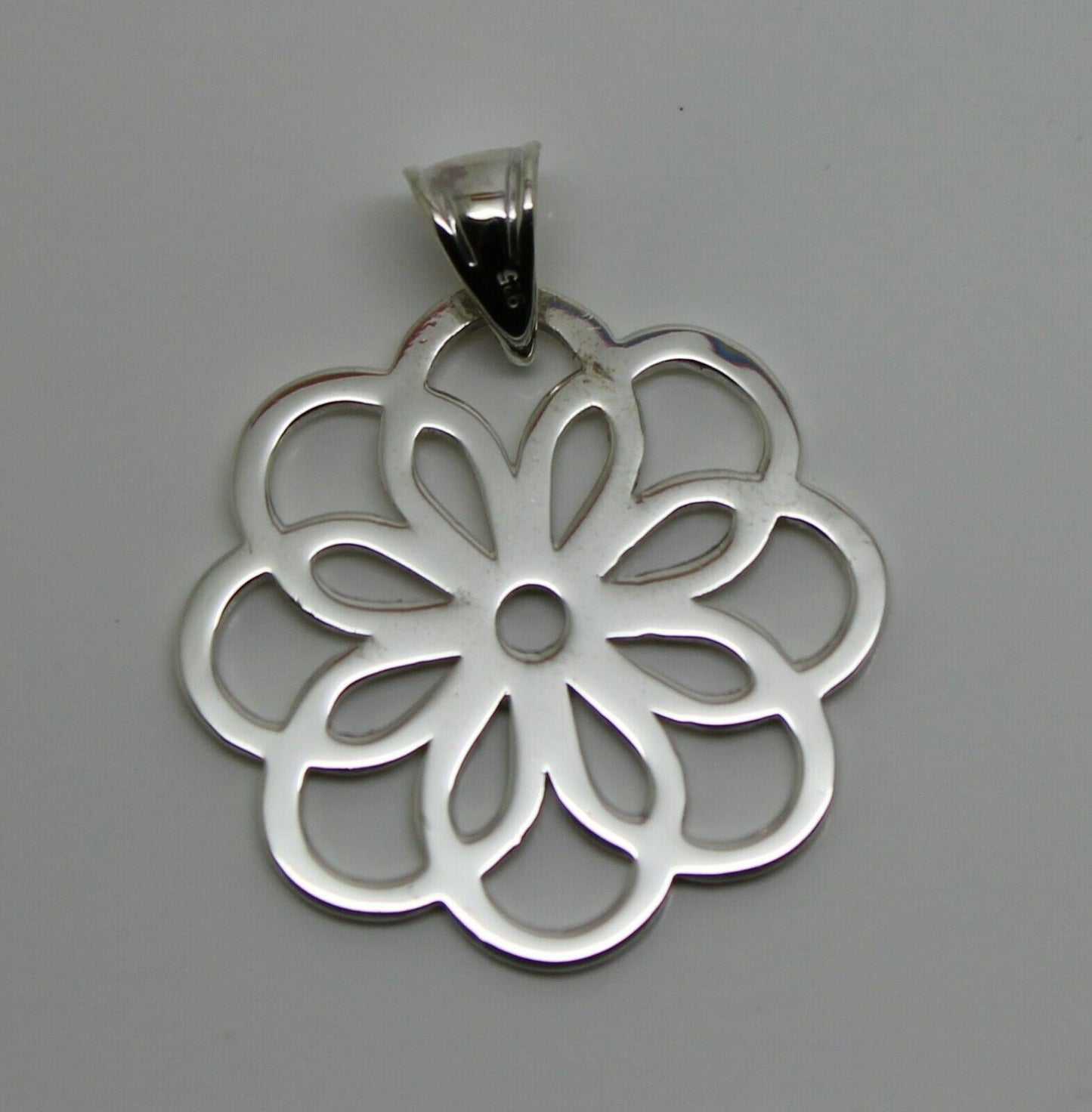 Kaedesigns Genuine Sterling Silver 925 Flower Large Pendant