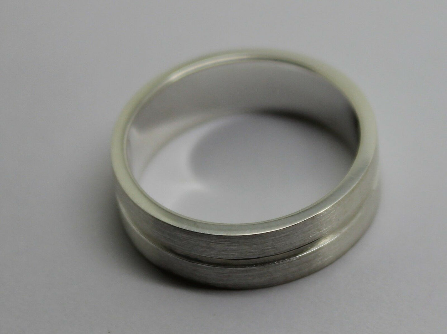 Genuine Solid Sterling Silver 925 Brushed Wedding Band Ring Hallmarked 925