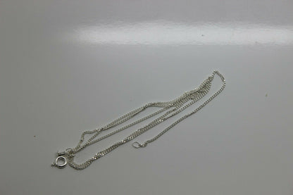 Genuine 925 Sterling Silver Kerb Curb Link Chain Necklace 55cm