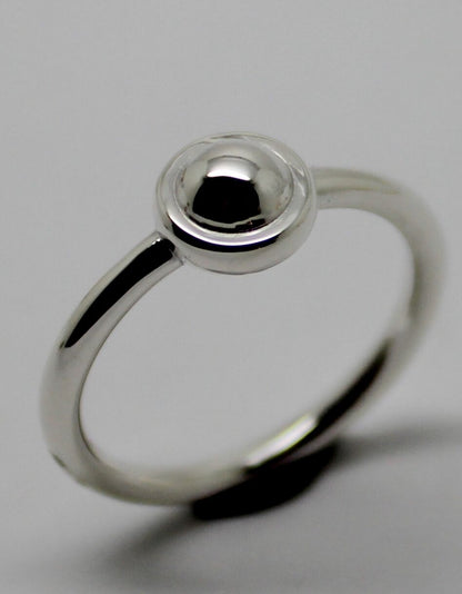 Kaedesigns New Solid Genuine 925 Sterling Silver 4mm Half Ball Ring