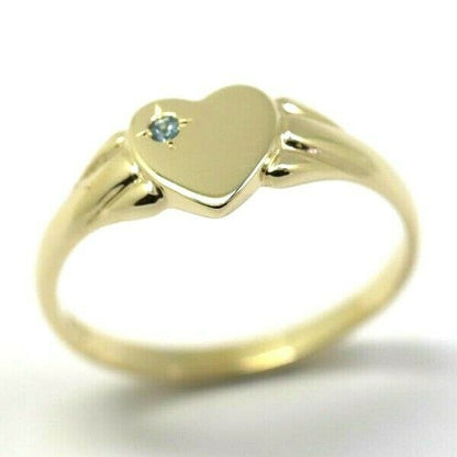 Size N 231 July Birthstone 9ct Yellow, Rose or White Gold 375 Blue Topaz Stone Heart Signet Ring