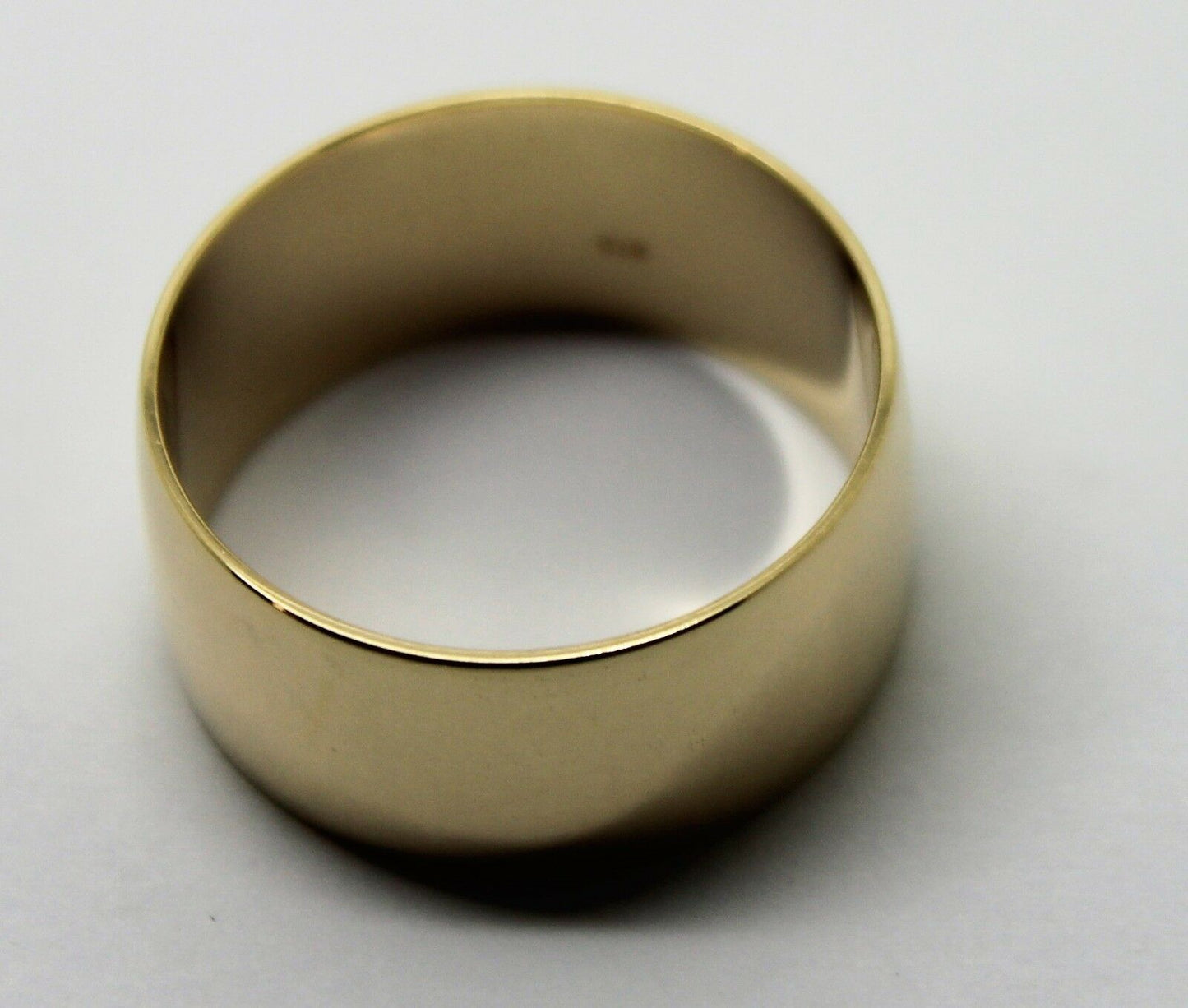 Genuine New Size W Genuine 9K 9ct Yellow Gold Full Solid 10mm Wide Band Ring