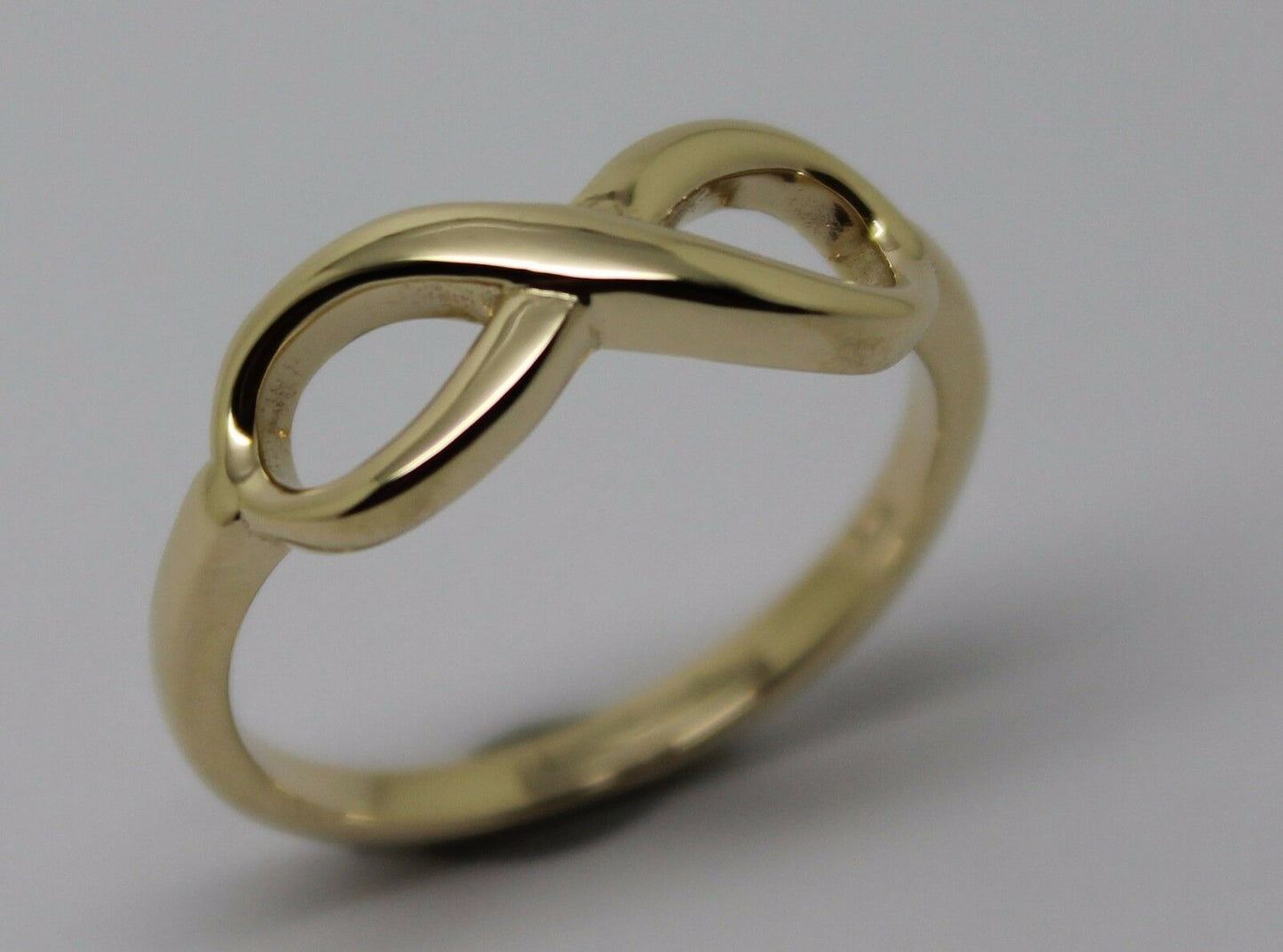 Genuine New 9ct Yellow, Rose or White Gold Solid Infinity Ring Size J