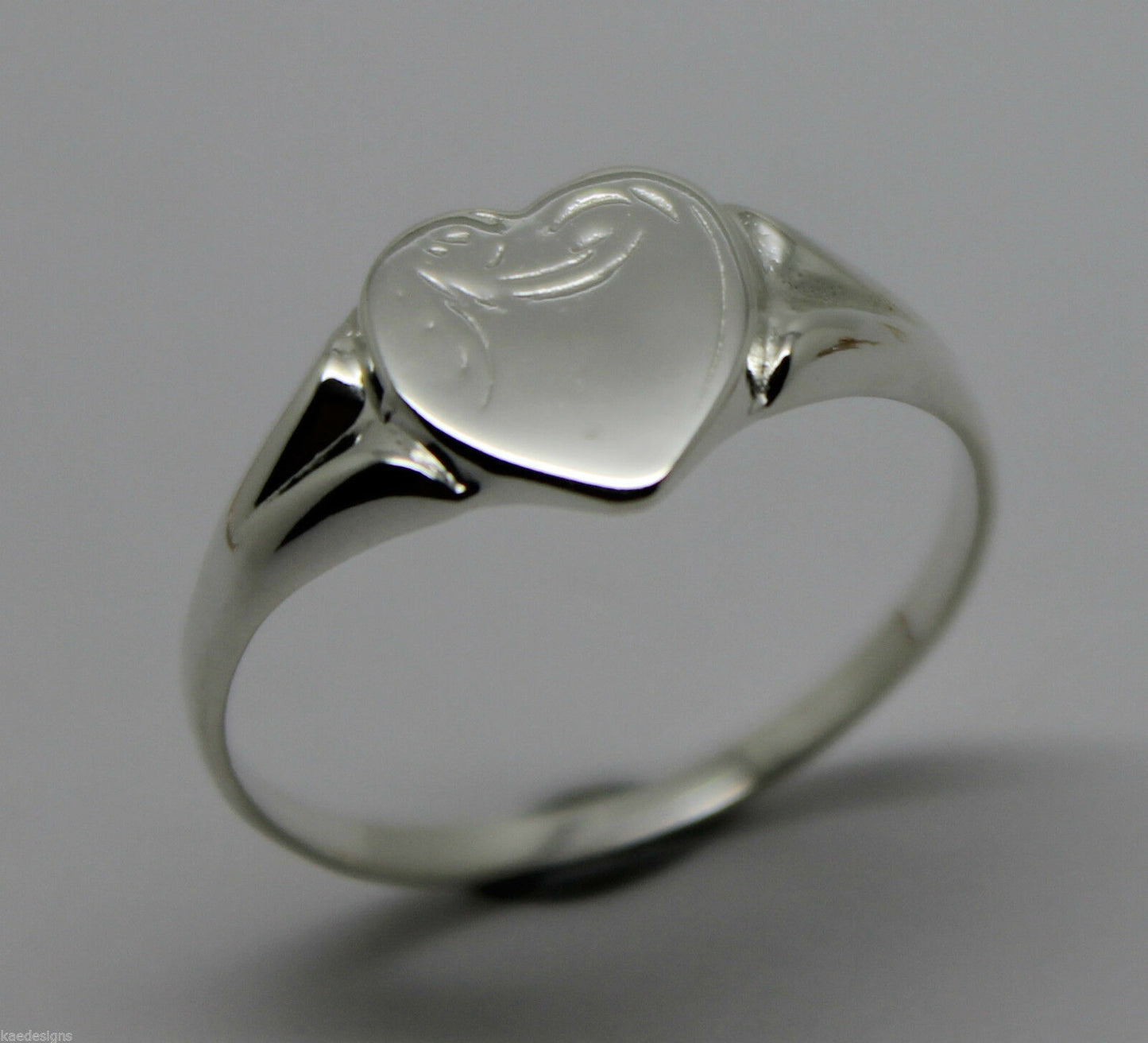 Size T Kaedesigns, New Genuine Large Sterling Silver Heart Signet Ring 265