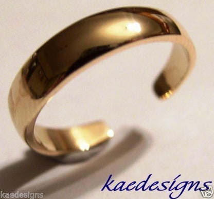 Kaedesigns Genuine 9ct 9k Yellow, Rose or White Gold Plain Toe Ring