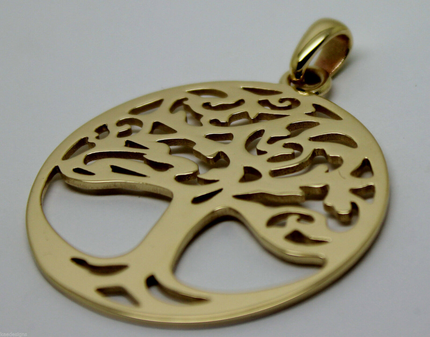 Heavy Solid 9ct Yellow Or Rose Or White Gold Large Tree Of Life Large Pendant