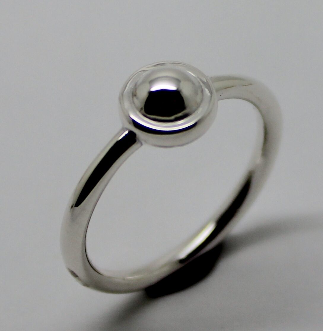 Kaedesigns New Solid Genuine 925 Sterling Silver 4mm Half Ball Ring