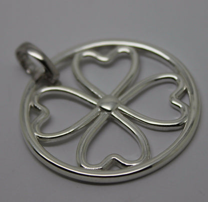 Sterling Silver 925 Four Heart Pendant + Enhancer