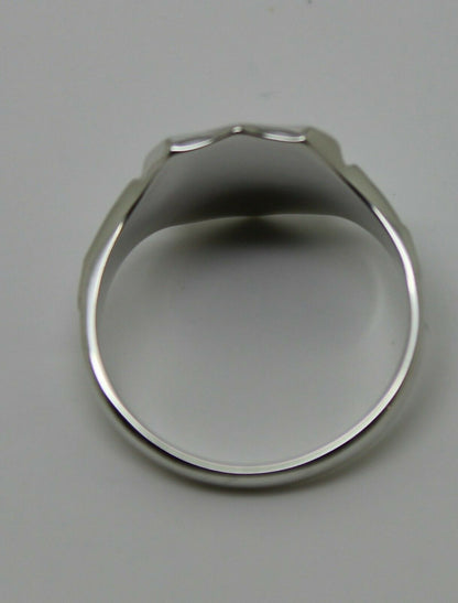 Kaedesigns New Sterling Silver Shield Large Signet Ring In Your Ring Size