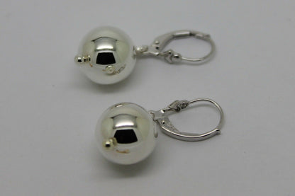 Sterling Silver 925 Ball Earrings 12mm Continental Clip Earrings