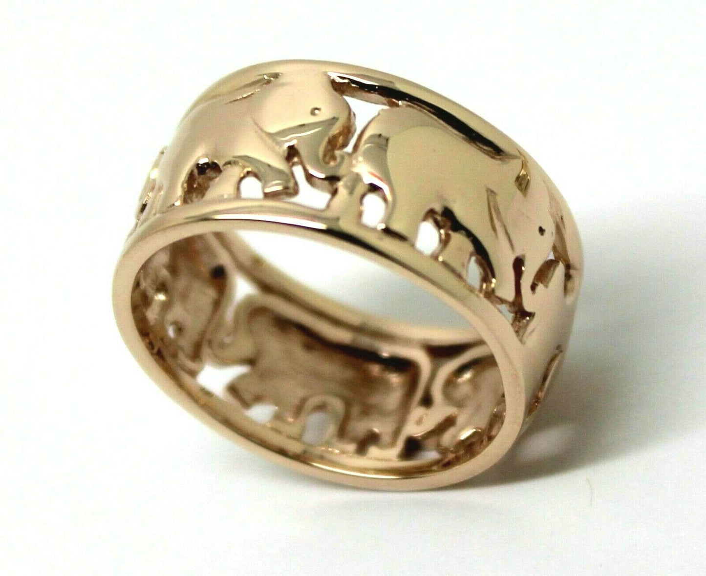 Kaedesigns, Solid 9ct 9k Yellow Or Rose Or White Gold Wide Solid Gold 375 Elephant Ring