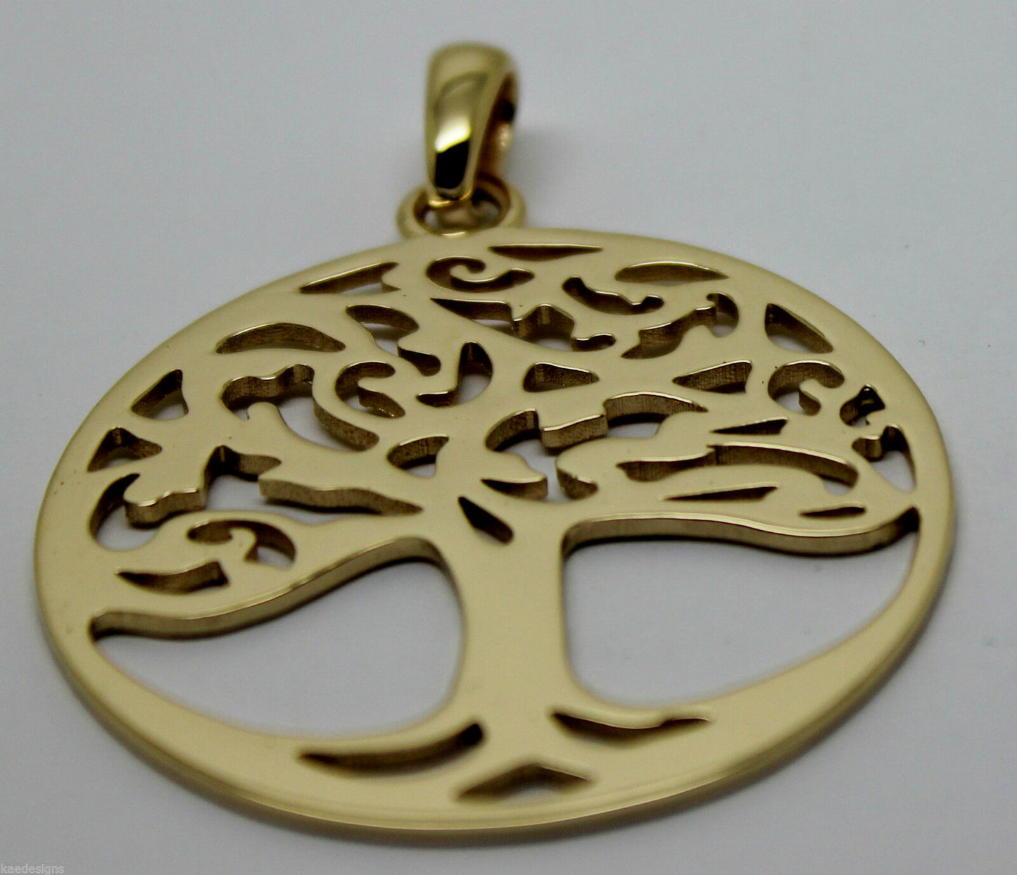 Heavy Solid 9ct Yellow Or Rose Or White Gold Large Tree Of Life Large Pendant