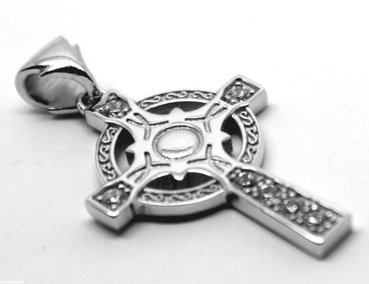 Kaedesigns, 9ct Yellow Or Rose Or White Gold Celtic Cross Pendant With Stones