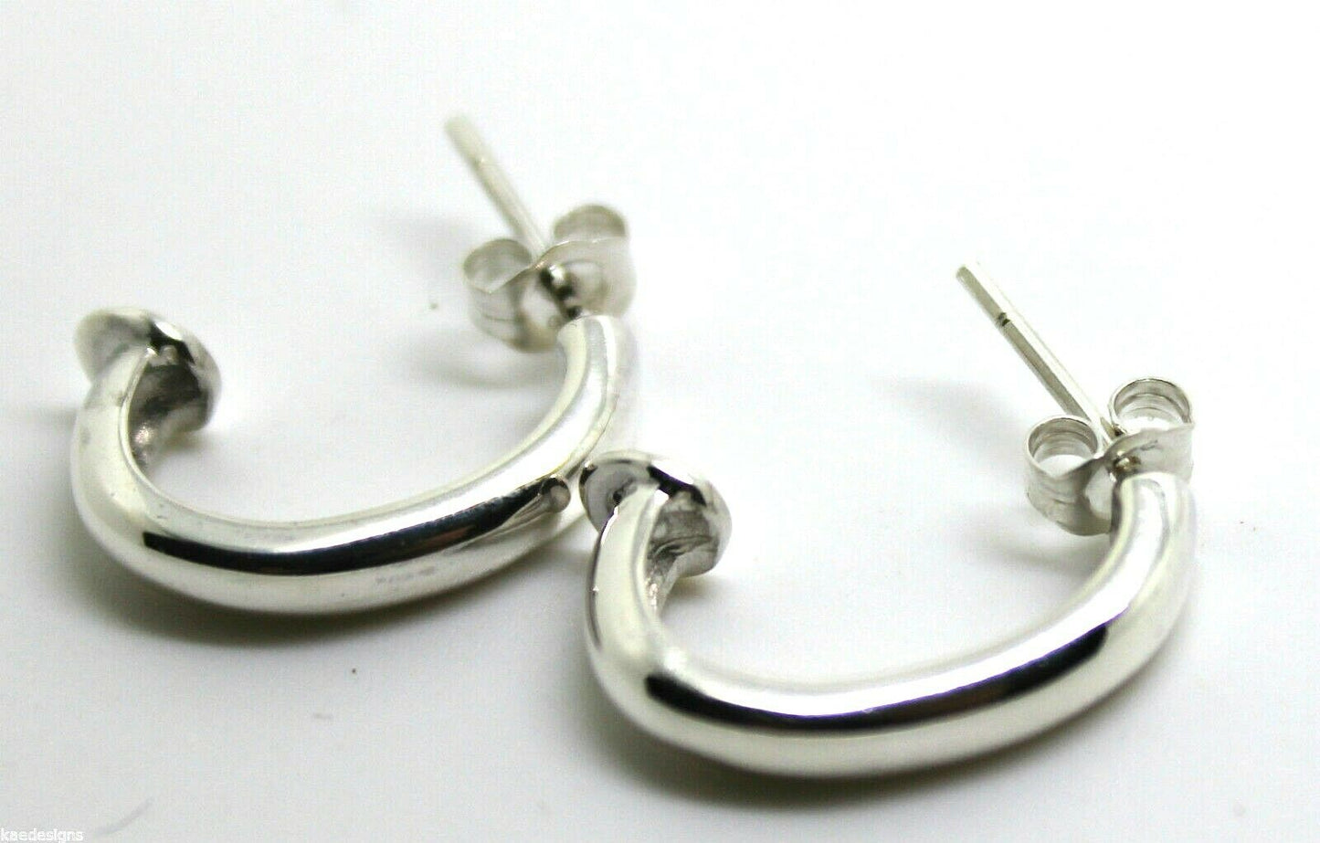 Genuine New Sterling Silver 925 C Stud Earrings Butterfly Backs