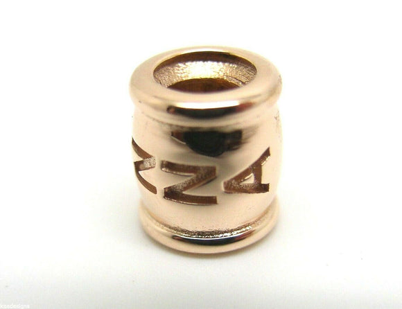 9ct Yellow or Rose or White Gold or Sterling Silver Custom Made Barrel Bead With Your Name