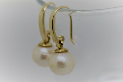 Kaedesigns New Genuine 9ct 9k Yellow, Rose or White Gold 10mm Freshwater Pearl Ball Earrings