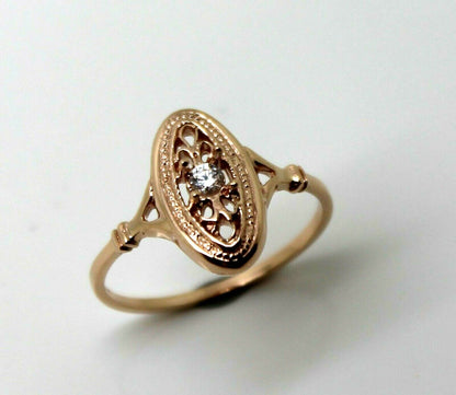 Kaedesigns New Genuine 9ct 9k Yellow, Rose or White Gold Delicate White Sapphire Filigree Ring