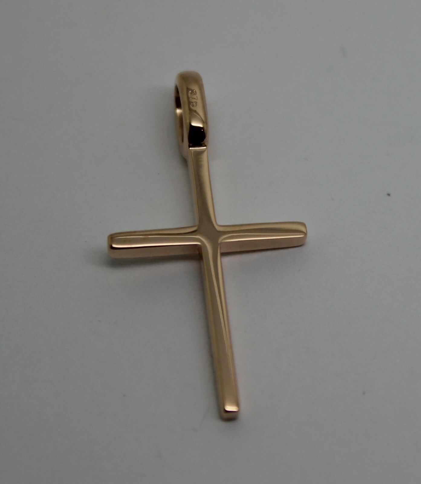 Genuine Solid New 9ct 9K Yellow, Rose or White Gold Thin Plain Cross Pendant