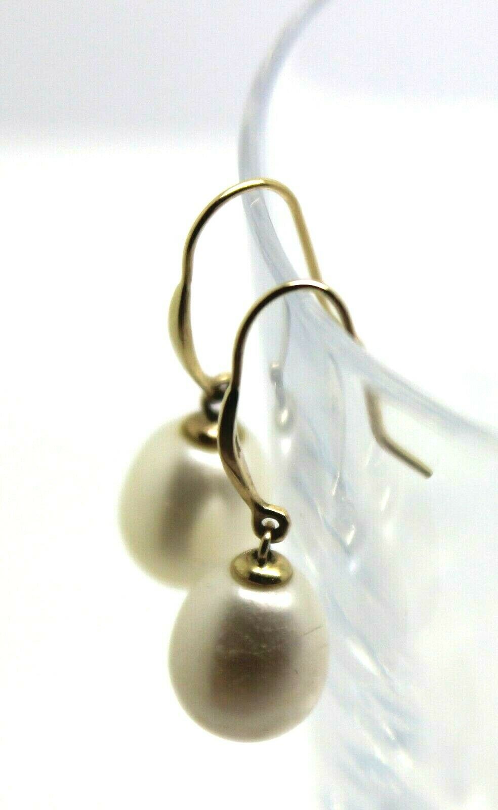 Genuine 9ct 9k Yellow Gold Oval Freshwater Pearl Ball Earrings