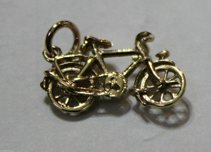 Genuine 9ct Yellow or Rose or White Gold or Sterling Silver Push Bike Pendant