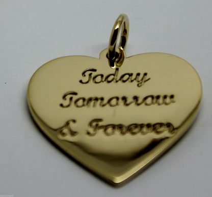 Genuine 9ct 9k Yellow or Rose or White Gold Heart Pendant Engrave your message