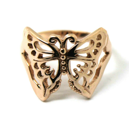 Solid Genuine 9ct White Or Rose Or Yellow Gold Large Butterfly Ring Size Q 236