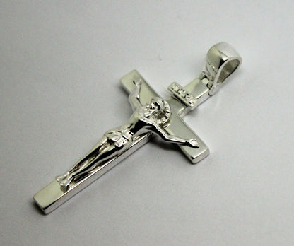 Genuine Sterling Silver 925 Solid Heavy Crucifix Cross Pendant