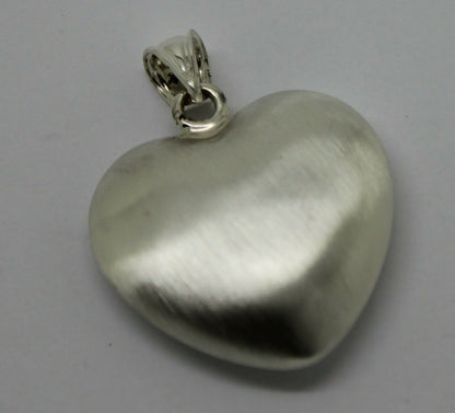 Sterling Silver Matt Finish 925 Medium Bubble Heart Pendant