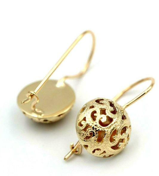 Kaedesigns New 9ct Yellow, Rose & White Gold 14mm Half Ball Filigree Earrings