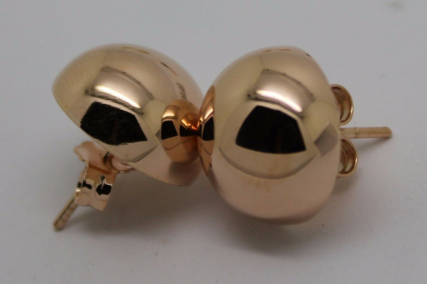 Genuine 9ct 9k Yellow Or White Or Rose Gold 375 14mm Half Ball Hook Earrings