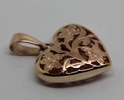 Kaedesigns New 9ct Yellow Gold or White Gold or Rose Gold 21mm Heart Pendant