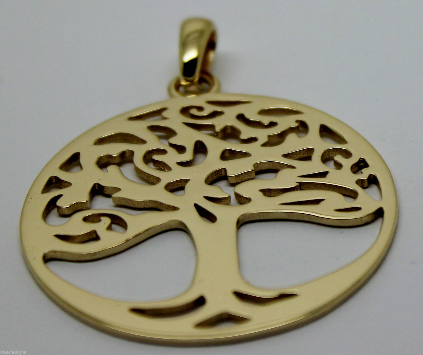 Heavy Solid 9ct Yellow Or Rose Or White Gold Large Tree Of Life Large Pendant