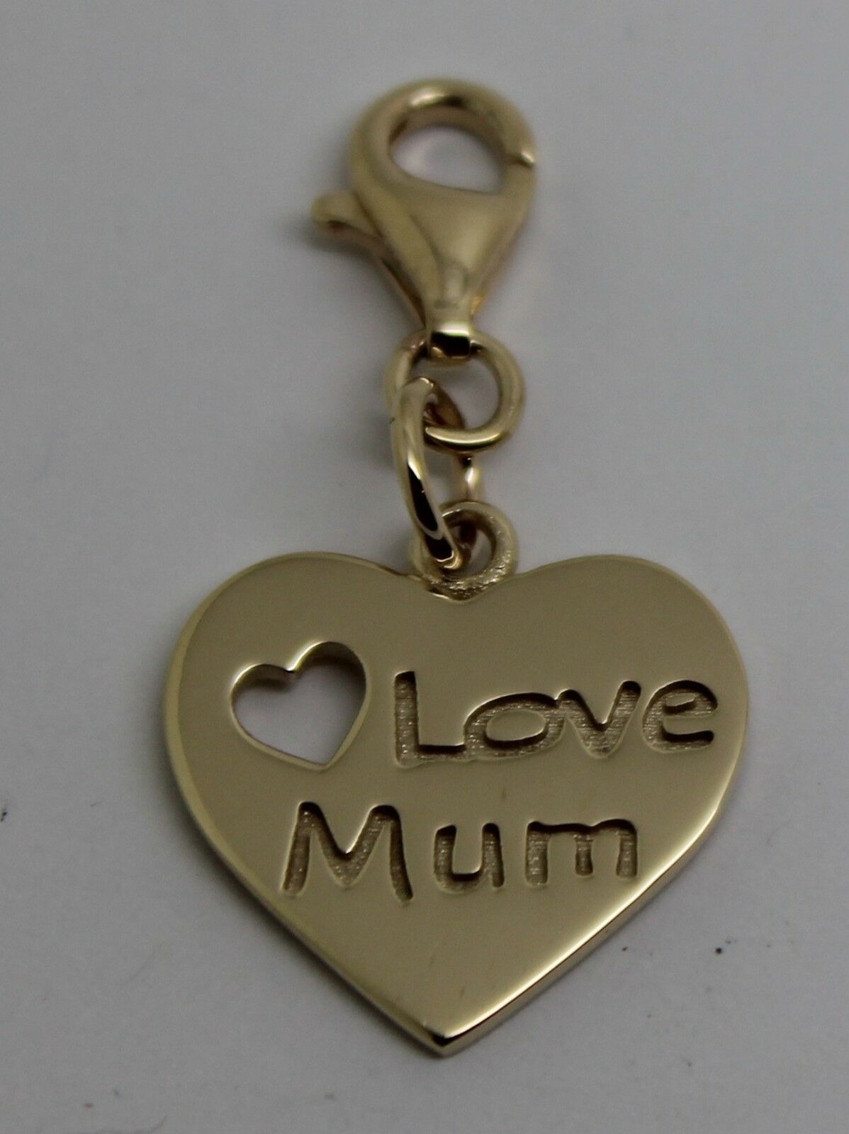 Kaedesigns, Genuine 9K 9ct Yellow, Rose & White Gold I Love Mum Shield Pendant & Parrot Clasp