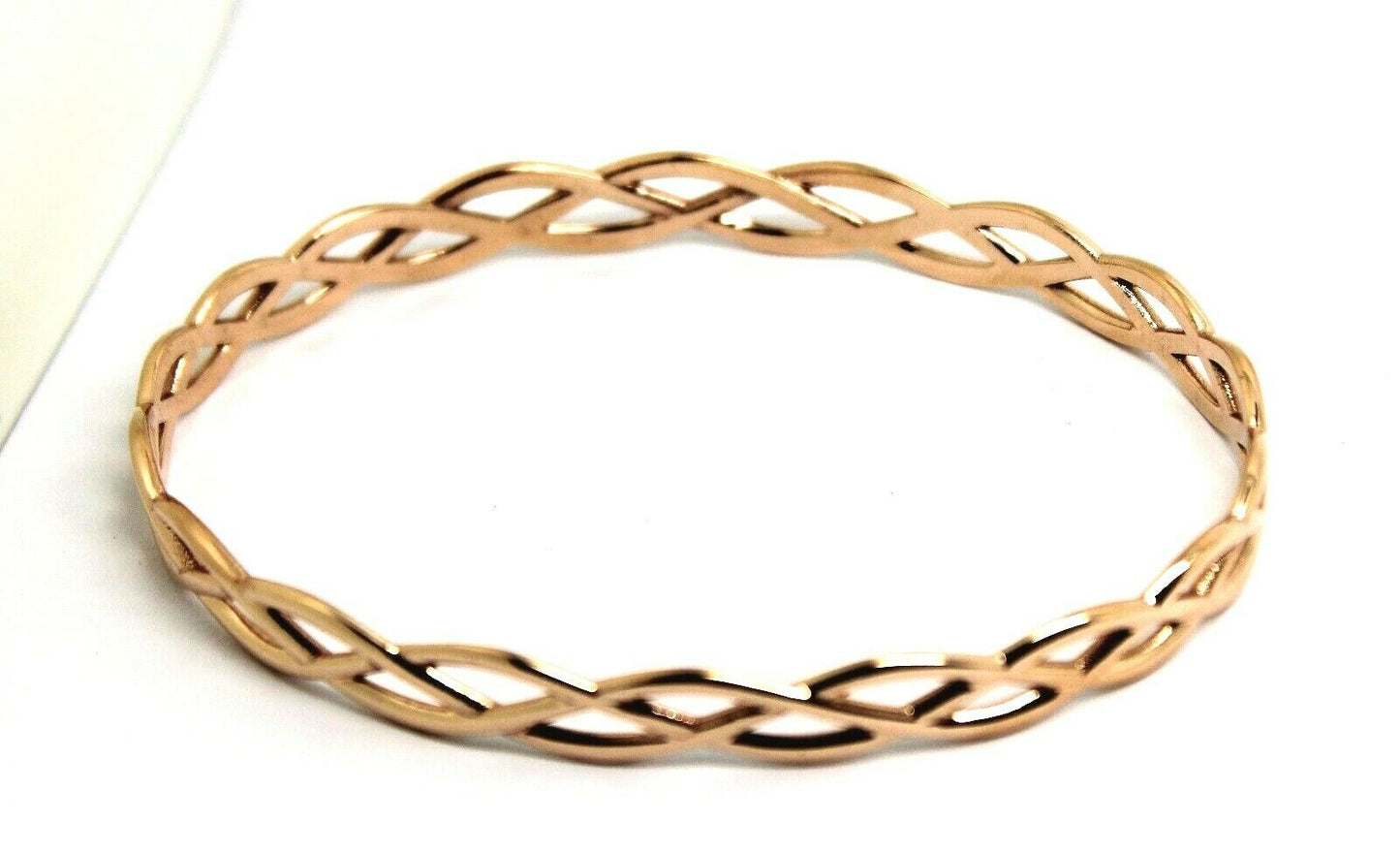 Kaedesigns New Genuine 9ct Yellow, Rose or White Gold Celtic Knot Oval Bangle 7.1cm X 6cm