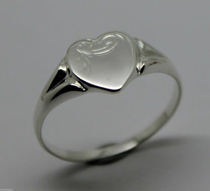 Size K Kaedesigns, New Genuine Large Sterling Silver Heart Signet Ring 265