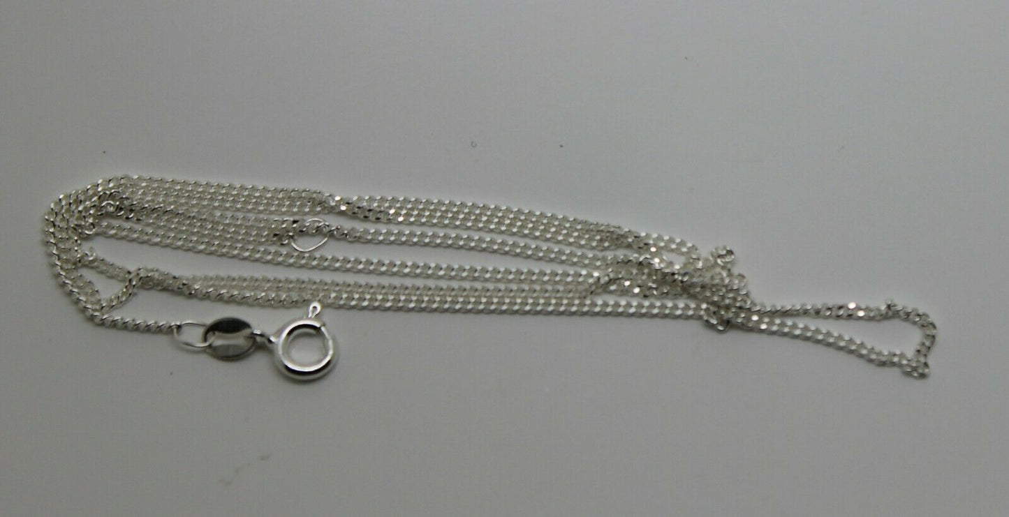 Genuine 925 Sterling Silver Kerb Curb Link Chain Necklace 50cm