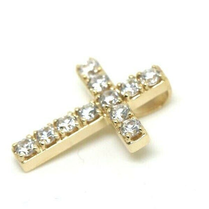 Genuine 9ct 9k Hallmarked 375 Yellow Gold Cubic Cross Pendant