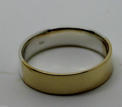 Kaedesigns New Genuine 9ct Yellow Gold Sterling Silver 8mm Band Ring Size S