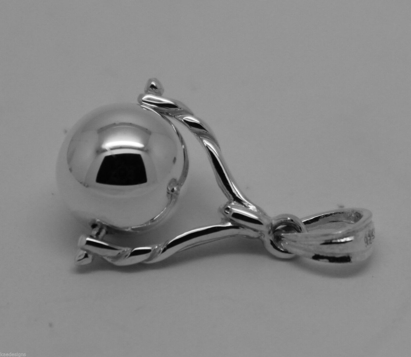 Genuine New Sterling Silver 925 10mm Ball Spinner Pendant