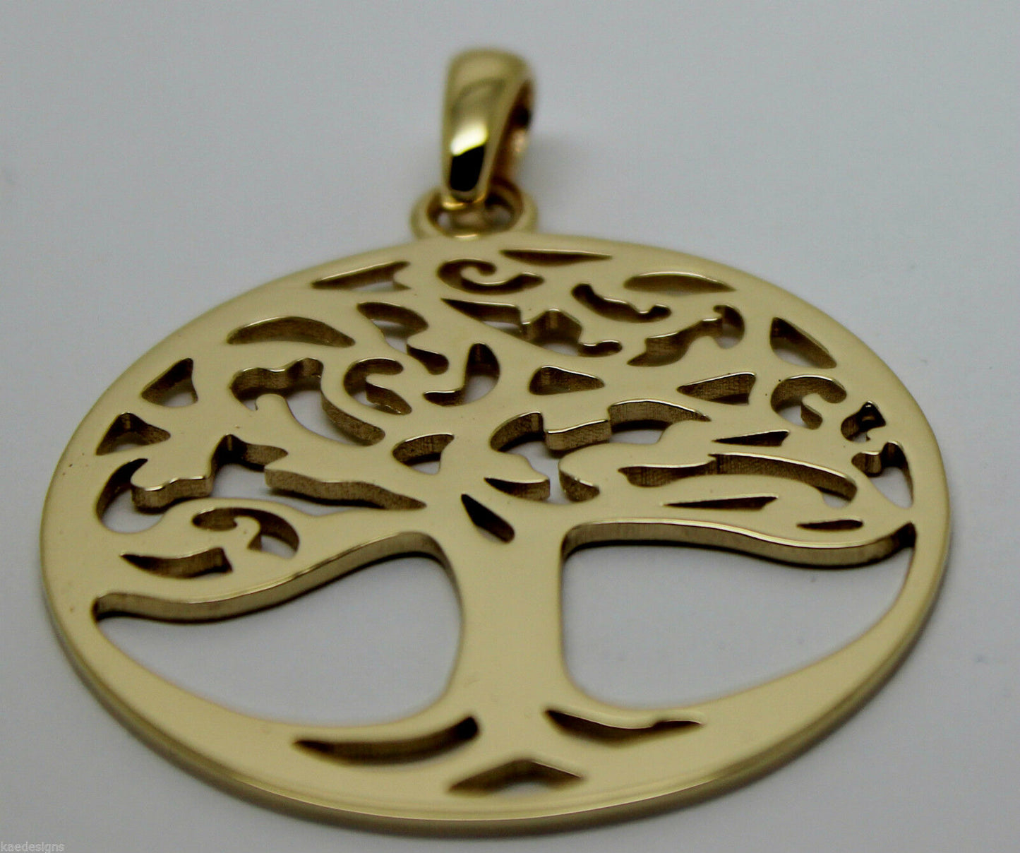 Heavy Solid 9ct Yellow Or Rose Or White Gold Large Tree Of Life Large Pendant