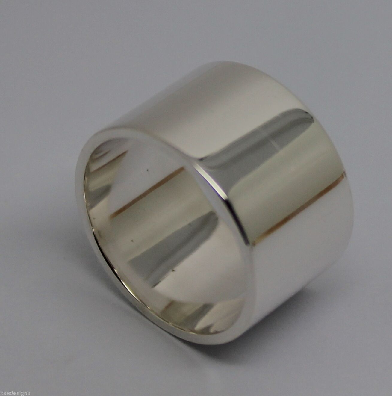 Genuine Heavy Solid Sterling Silver 925 12mm Wide Flat Band Ring