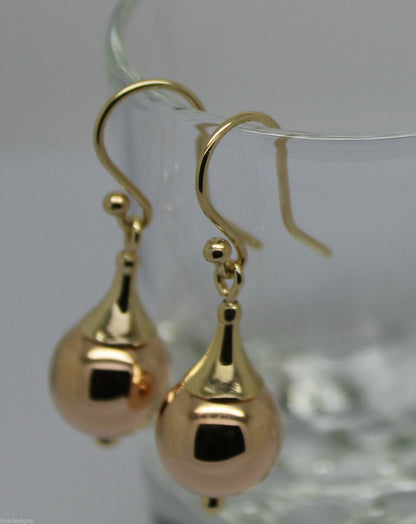 Genuine 9ct Yellow & Rose Gold 12mm Ball Earrings