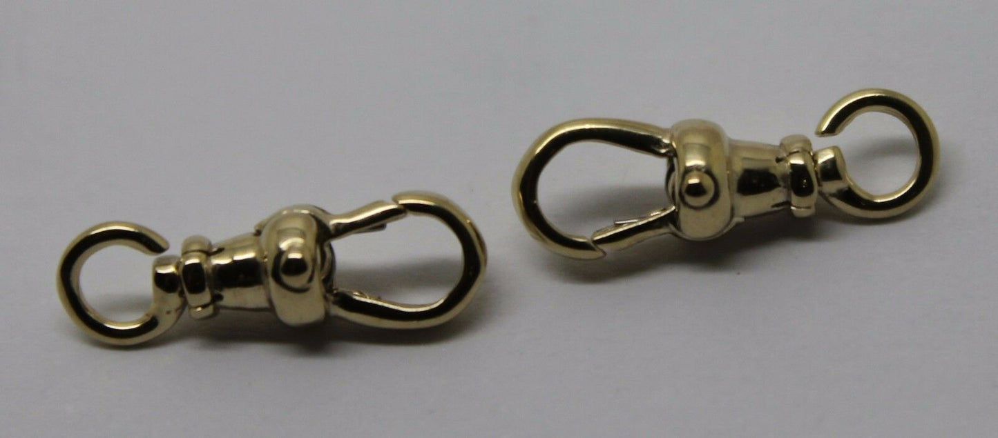 Genuine 9ct Solid 2 X Yellow Gold Albert Swivel Clasp 15mm Size