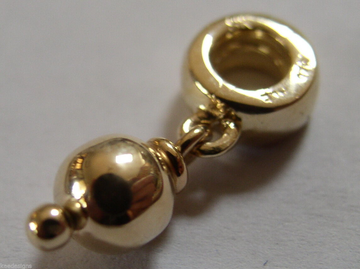 Genuine 9ct Yellow or Rose or White Gold or Silver Ball bead for charm bracelet