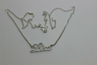 Genuine Sterling Silver 925 Curb Link Chain Lisa Name Plate