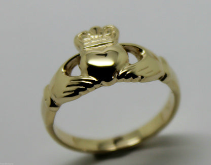 Genuine 9ct 375 Solid Yellow, Rose or White Gold Claddagh Celtic Friendship Ring In Your