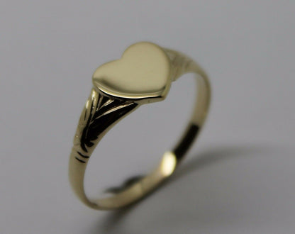 Size M Kaedesigns Solid Genuine New 9ct 9kt Yellow, Rose or White Gold Heart Signet Ring