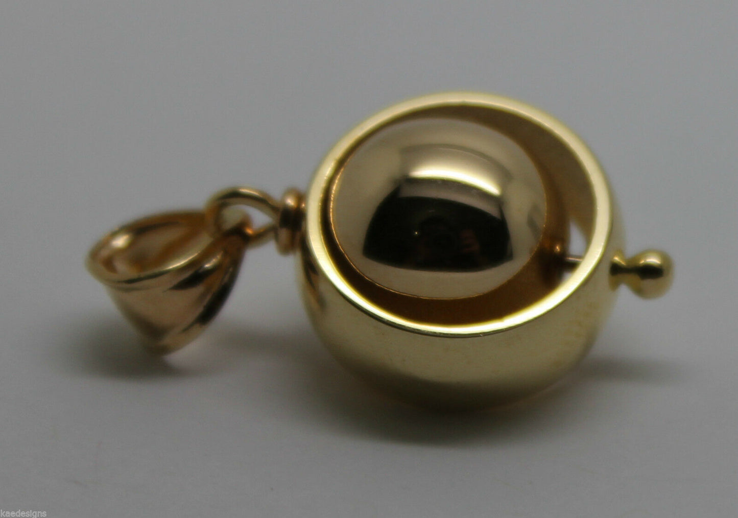 Kaedesigns New Belcher Large 12mm 9ct Yellow, Rose Or White Gold Ball Drop Pendant