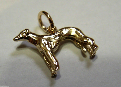 Kaedesigns, 3D 9ct Yellow Or Rose Or White Gold Greyhound Dog Charm Or Pendant