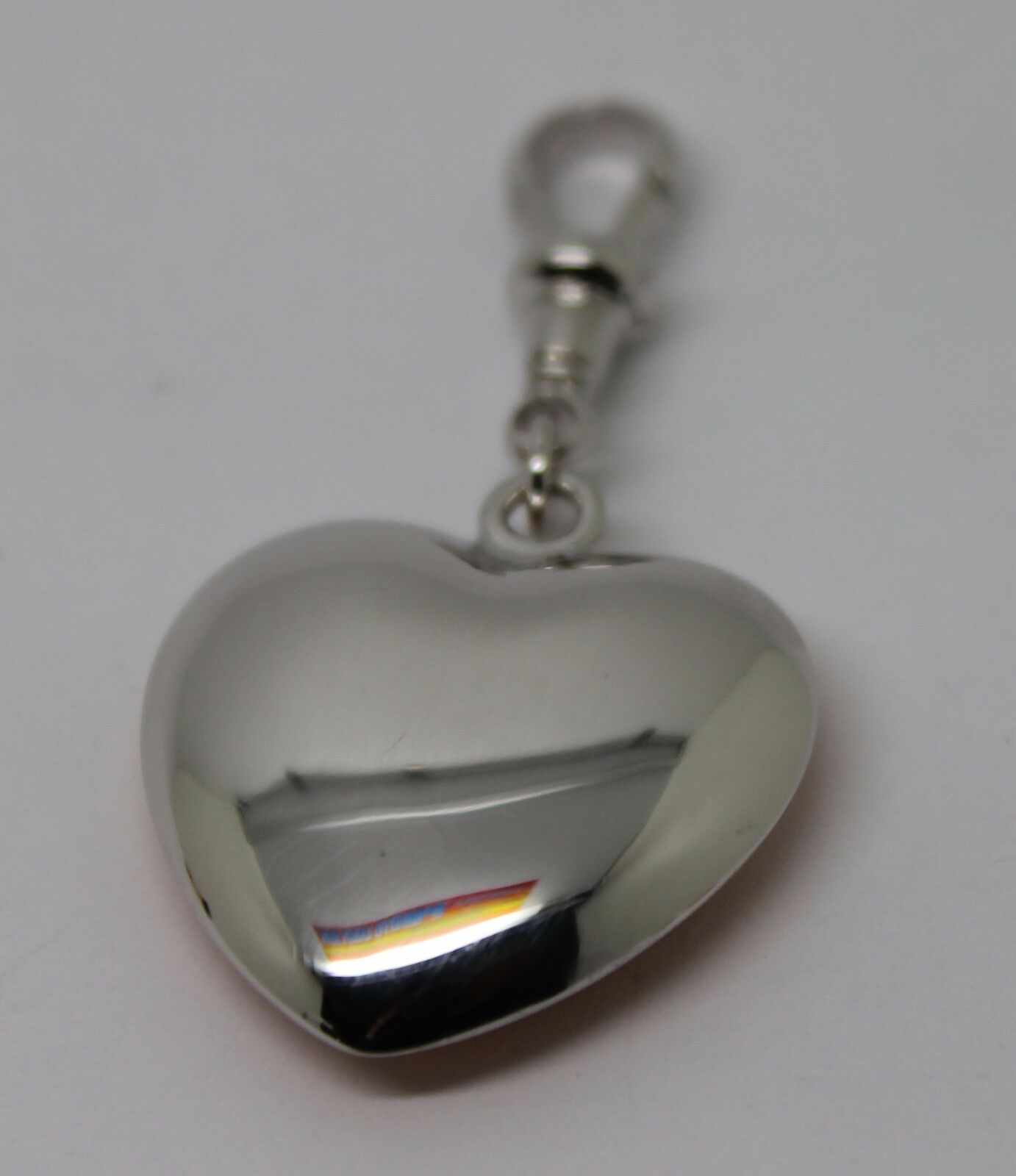 Kaedesigns New 9ct Medium Bubble White Gold Heart Pendant + Swivel Clasp